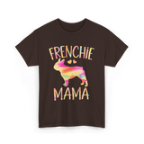 Frenchie Mama Colorful Bulldog T-Shirt - Dark Chocolate