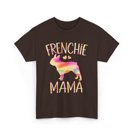 Frenchie Mama Colorful Bulldog T-Shirt - Dark Chocolate