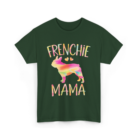 Frenchie Mama Colorful Bulldog T-Shirt - Forest Green