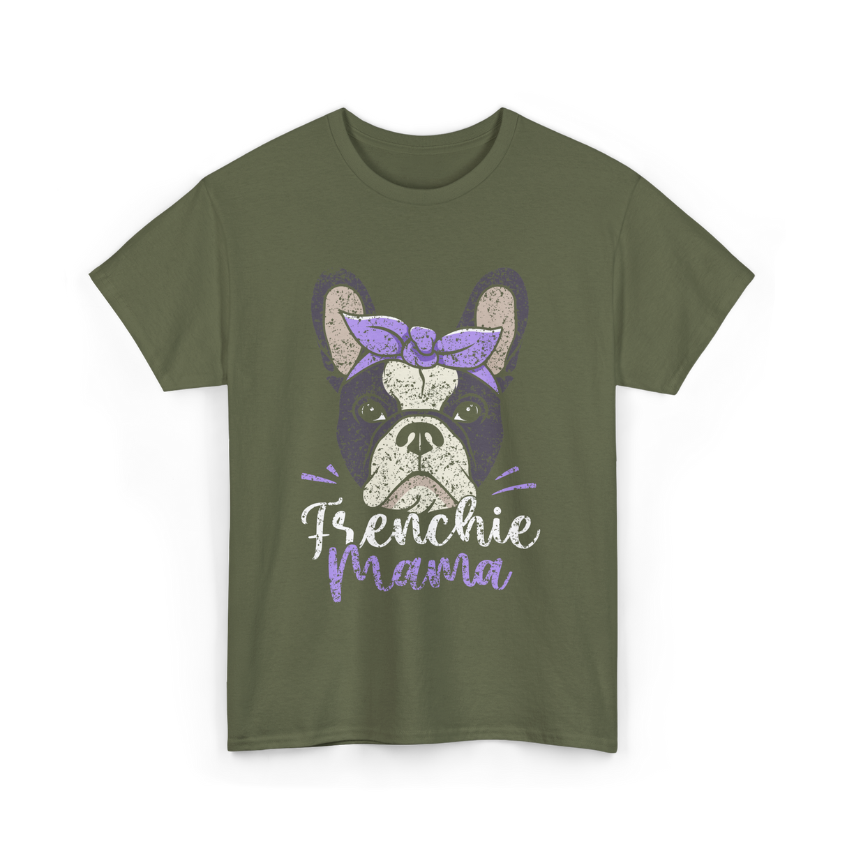 Frenchie Mama French Bulldog T-Shirt - Military Green