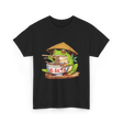 Frog Eating Ramen Japanese T-Shirt - Black