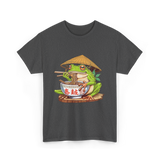 Frog Eating Ramen Japanese T-Shirt - Dark Heather