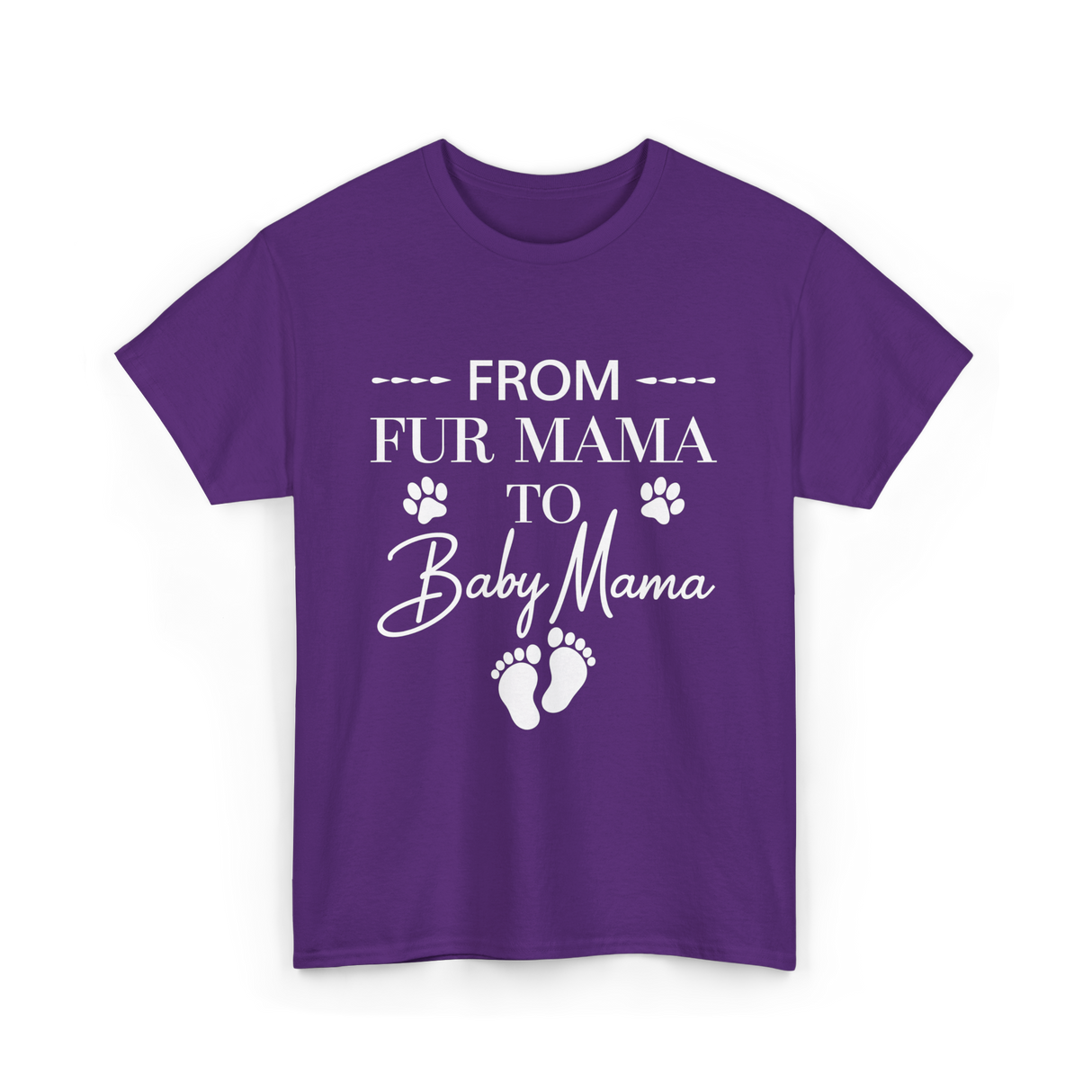 From Fur Mama To Baby Mama Dog T-Shirt - Purple