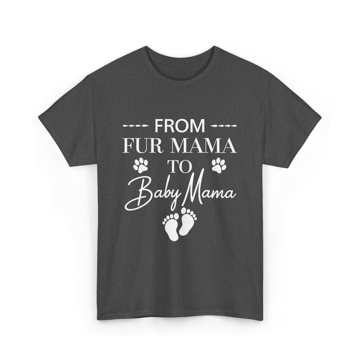 From Fur Mama To Baby Mama Dog T-Shirt - Dark Heather