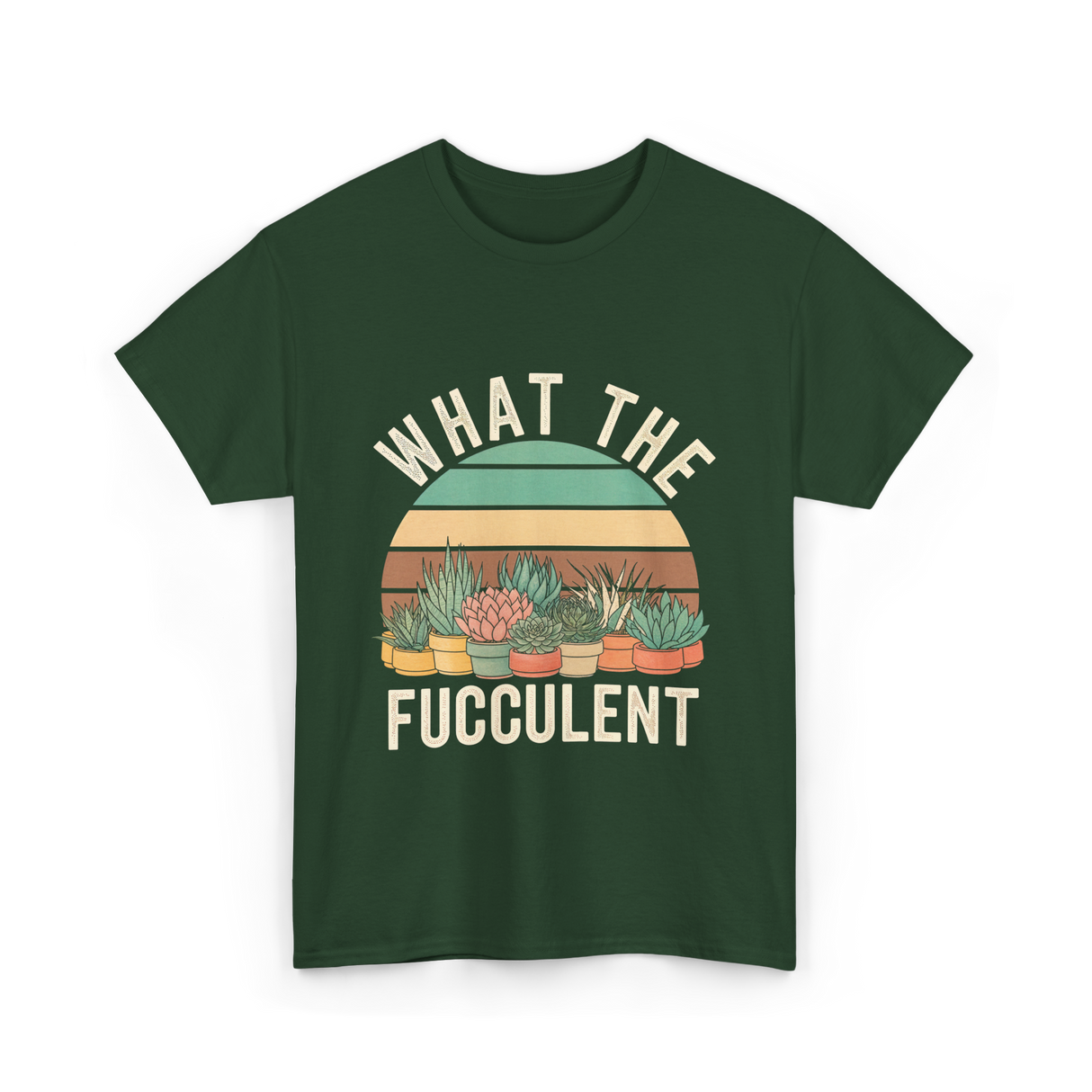 Fucculent Cactus Succulent Gardening T-Shirt - Forest Green