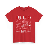 Fueled By Caffeine Feminism Feminist T-Shirt - Red