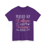 Fueled By Caffeine Feminism Feminist T-Shirt - Purple