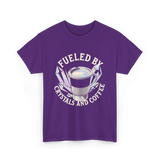 Fueled By Crystals Coffee Spiritual T-Shirt - Purple