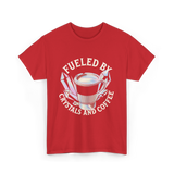 Fueled By Crystals Coffee Spiritual T-Shirt - Red