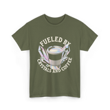 Fueled By Crystals Coffee Spiritual T-Shirt - Military Green