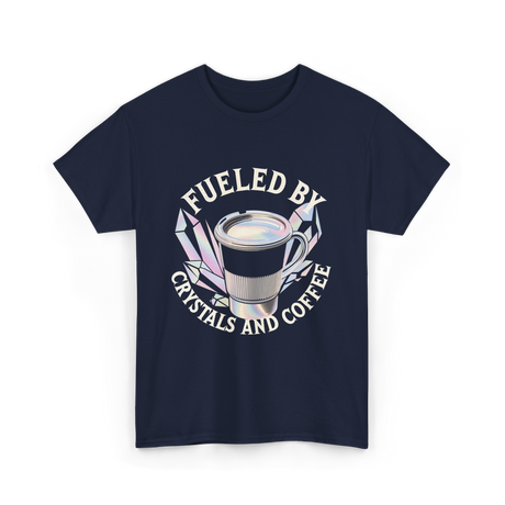 Fueled By Crystals Coffee Spiritual T-Shirt - Navy