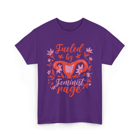 Fueled by Feminist Rage Feminism T-Shirt - Purple