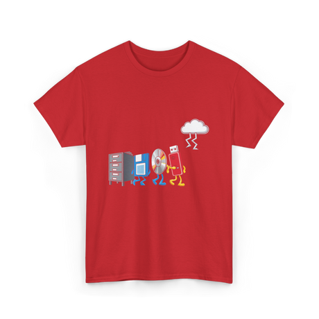 Funny Data Storage Geek Technology T-Shirt - Red