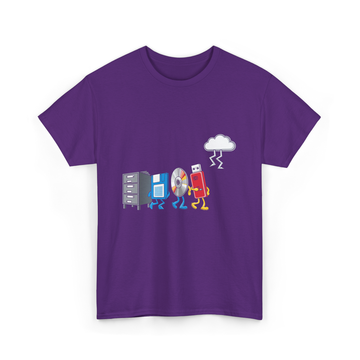 Funny Data Storage Geek Technology T-Shirt - Purple