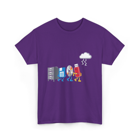 Funny Data Storage Geek Technology T-Shirt - Purple