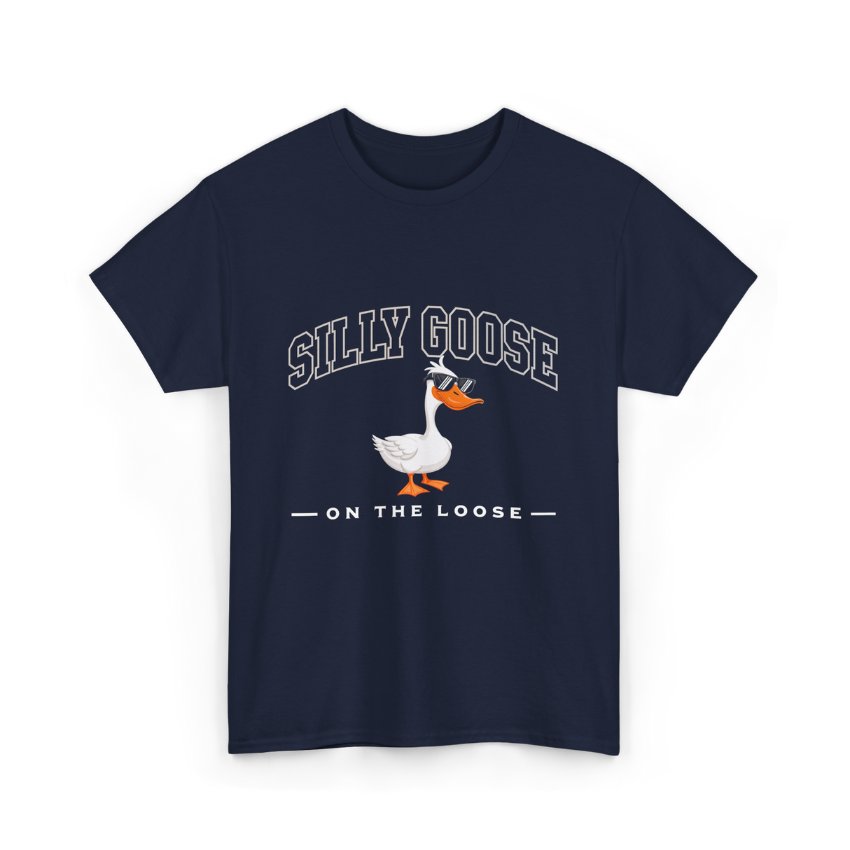 Silly Goose On The Loose Goose T-Shirt - Navy