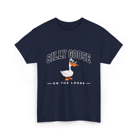 Silly Goose On The Loose Goose T-Shirt - Navy