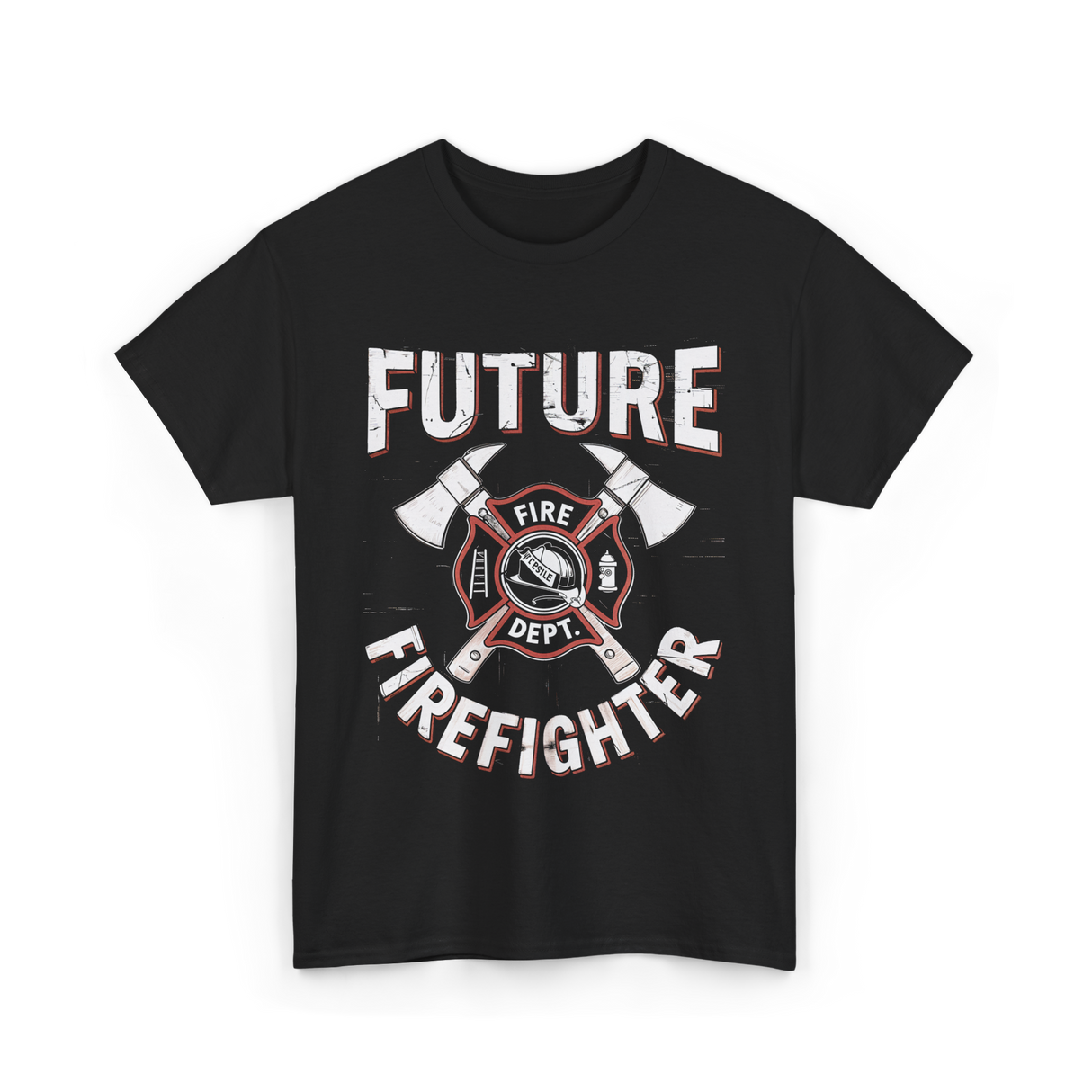 Future Firefighter Fire Dept Firefighting T-Shirt - Black