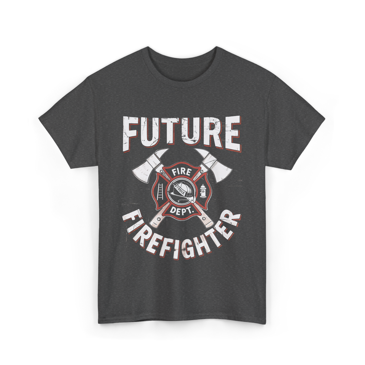 Future Firefighter Fire Dept Firefighting T-Shirt - Dark Heather