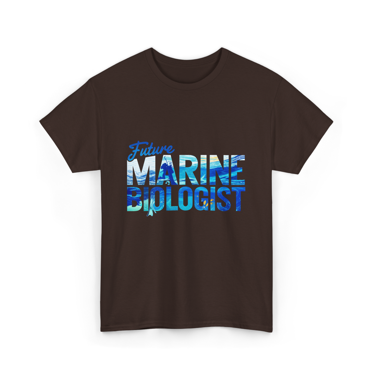 Future Marine Biologist Marine Biology T-Shirt - Dark Chocolate