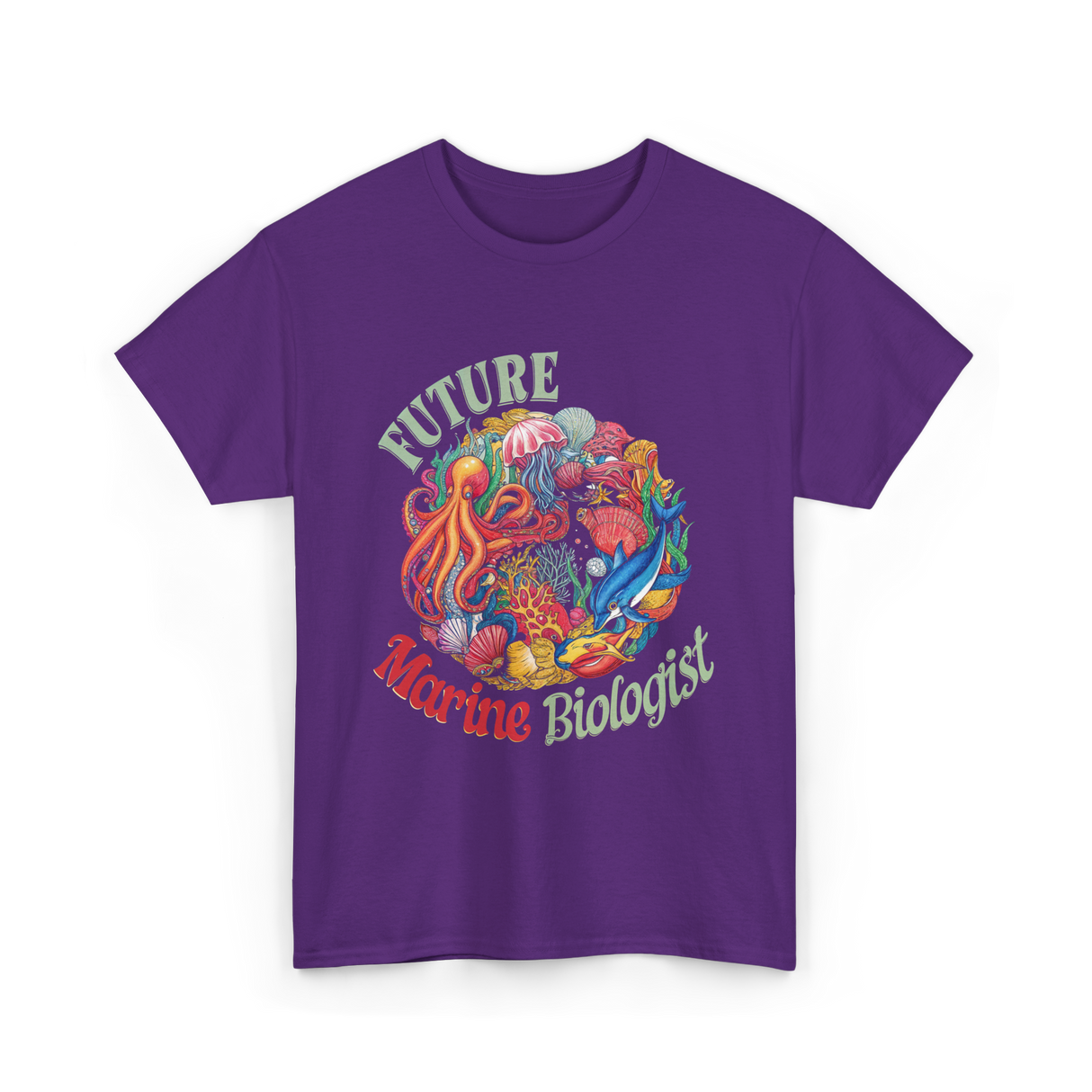 Future Marine Biologist Ocean Life T-Shirt - Purple