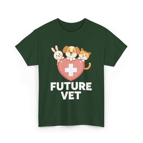 Future Vet Veterinary School Animals T-Shirt - Forest Green