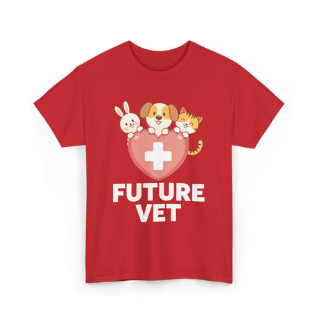 Future Vet Veterinary School Animals T-Shirt - Red