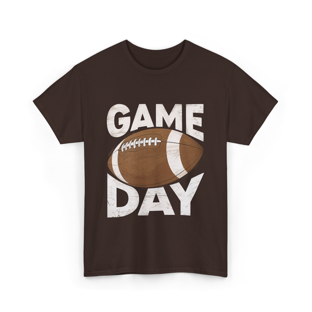 Game Day Football Sports Fan T-Shirt - Dark Chocolate