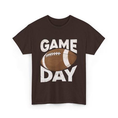 Game Day Football Sports Fan T-Shirt - Dark Chocolate