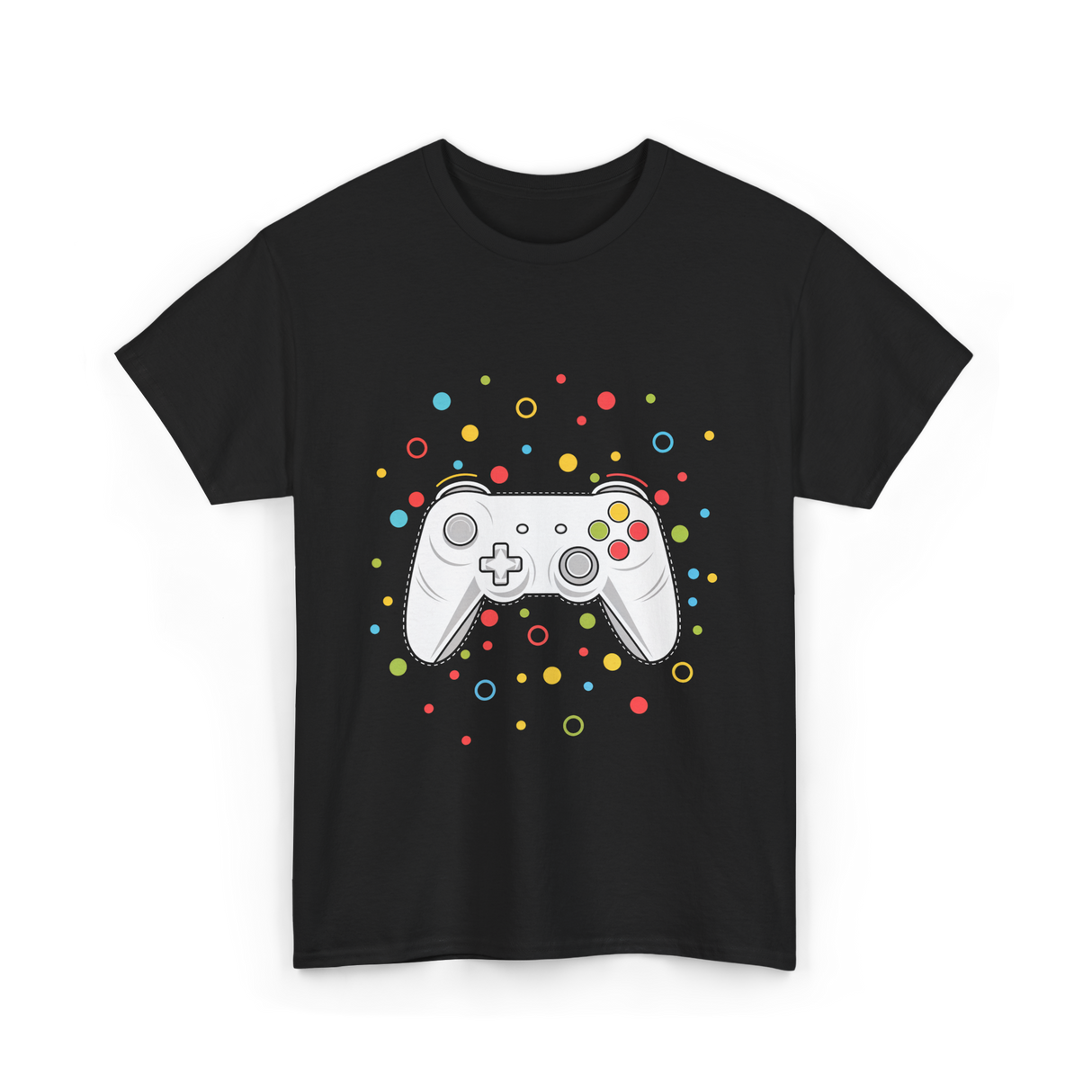 Gaming Controller Dots Kids Gaming T-Shirt - Black