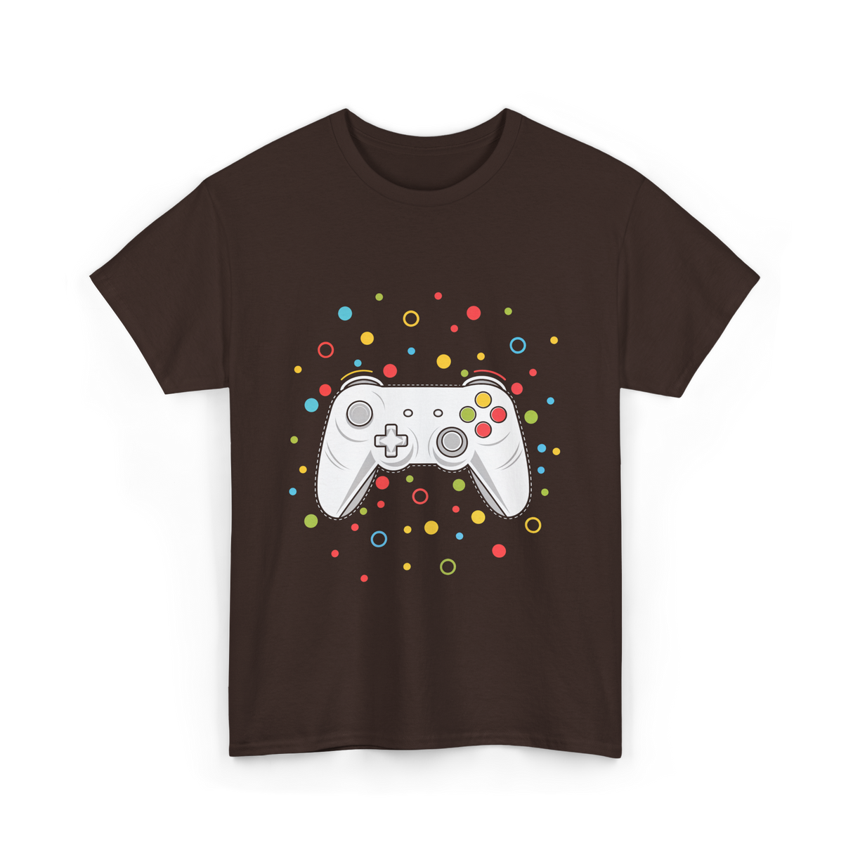 Gaming Controller Dots Kids Gaming T-Shirt - Dark Chocolate