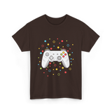 Gaming Controller Dots Kids Gaming T-Shirt - Dark Chocolate