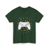 Gaming Controller Dots Kids Gaming T-Shirt - Forest Green