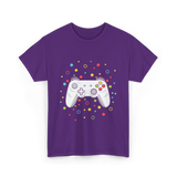 Gaming Controller Dots Kids Gaming T-Shirt - Purple