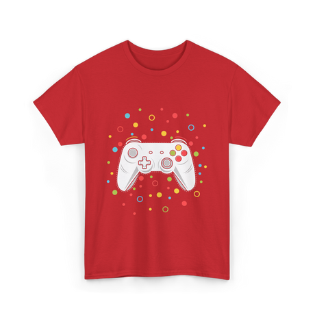 Gaming Controller Dots Kids Gaming T-Shirt - Red