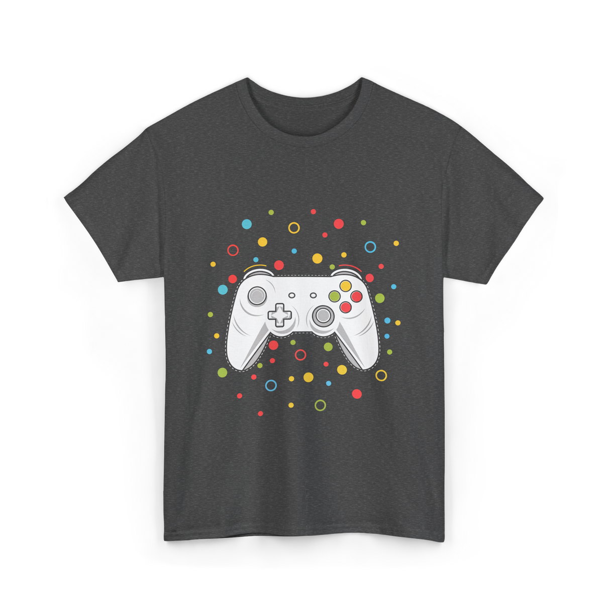 Gaming Controller Dots Kids Gaming T-Shirt - Dark Heather