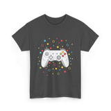 Gaming Controller Dots Kids Gaming T-Shirt - Dark Heather