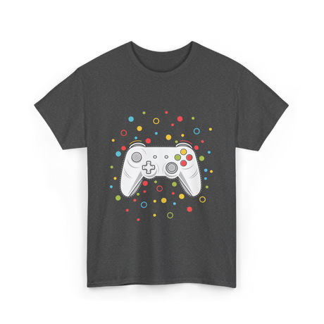 Gaming Controller Dots Kids Gaming T-Shirt - Dark Heather