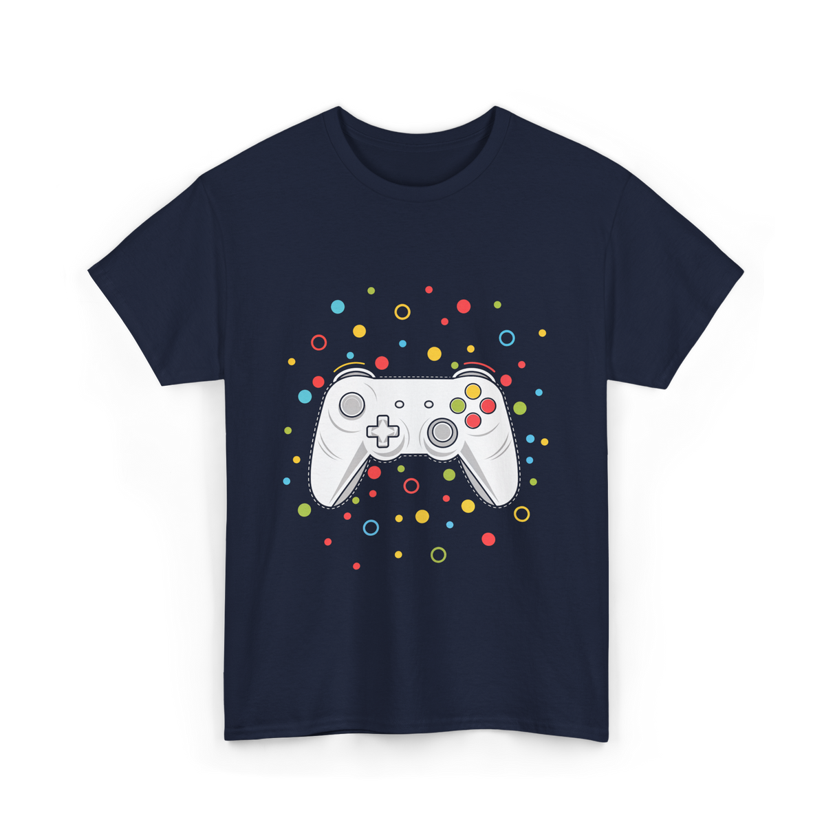 Gaming Controller Dots Kids Gaming T-Shirt - Navy