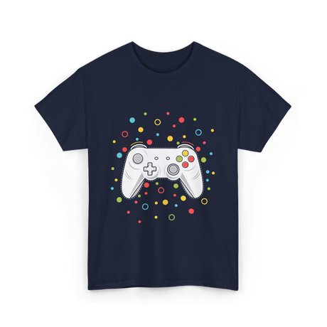 Gaming Controller Dots Kids Gaming T-Shirt - Navy