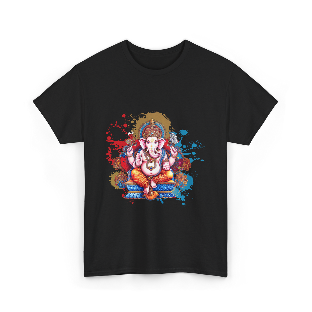 Ganesha Spiritual Meditation Hindu T-Shirt - Black