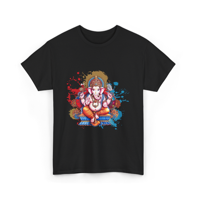 Ganesha Spiritual Meditation Hindu T-Shirt - Black