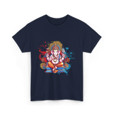 Ganesha Spiritual Meditation Hindu T-Shirt - Navy