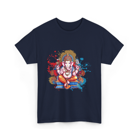 Ganesha Spiritual Meditation Hindu T-Shirt - Navy