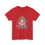 Ganesha Spiritual Meditation Hindu T-Shirt - Red