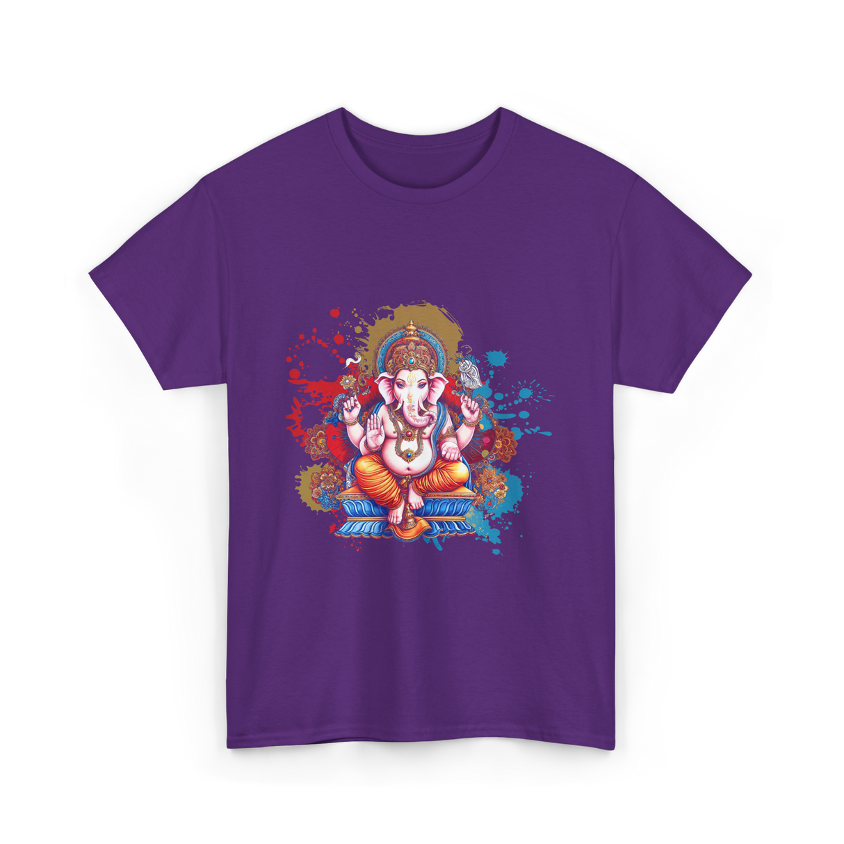 Ganesha Spiritual Meditation Hindu T-Shirt - Purple