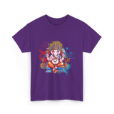 Ganesha Spiritual Meditation Hindu T-Shirt - Purple