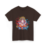 Ganesha Spiritual Meditation Hindu T-Shirt - Dark Chocolate