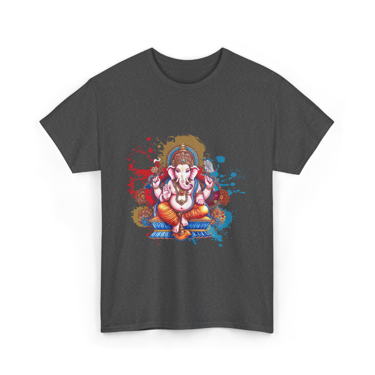 Ganesha Spiritual Meditation Hindu T-Shirt - Dark Heather