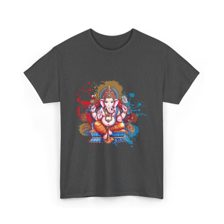 Ganesha Spiritual Meditation Hindu T-Shirt - Dark Heather